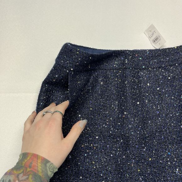 Ann Taylor Loft Mini Skirt Sparkly Rhinestone Tweed - Picture 4 of 9